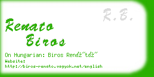 renato biros business card